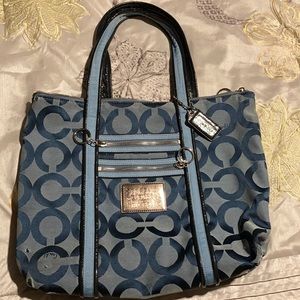Blue Coach Poppy Tote